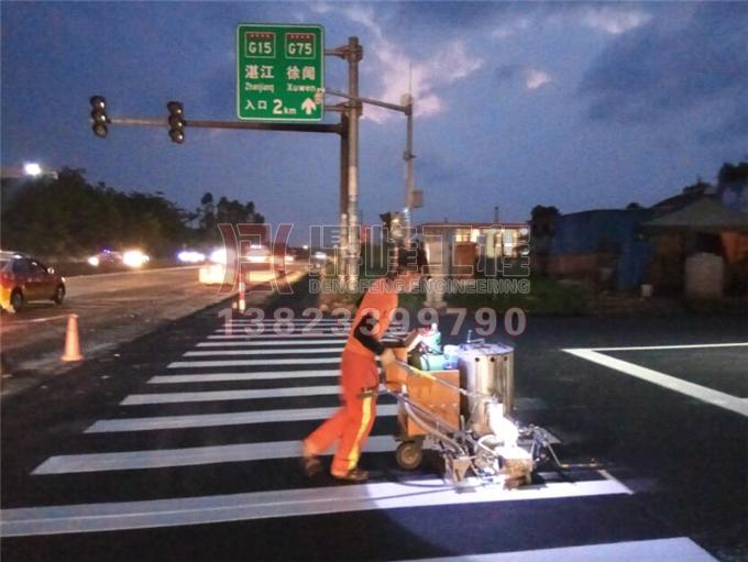 S374省道高阳考场路标线工程|道路划线|停车场设计划线|车位划线|热熔标线|划线施工队|划线价格方案|深圳鼎峰交通工程有限公司