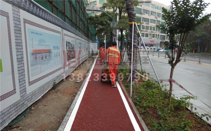 宝安上川路绿道划线
