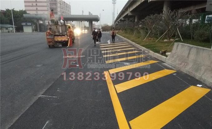 深圳松安路沥青道路标线划线