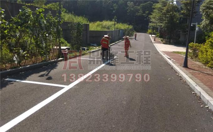 东莞硖口社区道路停车位划线